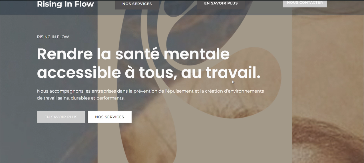 Before image of Rising In Flow website